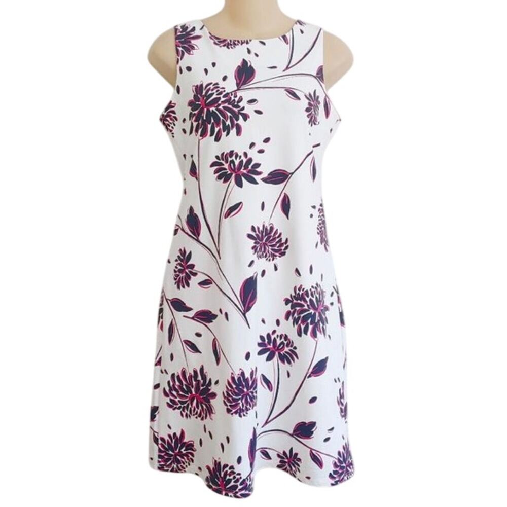 Jude Connally Ladies White & Pink Floral Print "Beth" Dress, Size Medium, NWT!
